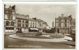 Scotland Rp Postcard Valentines Unposted Burns Statue And High Street  Animated - Dumfriesshire