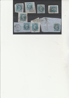 FRANCE - TIMBRES N° 22 SUR FRAGMENT -10 EXEMPLAIRES -OBLITERATION GROS CHIFFRES 2578- MULHOUSE - Sonstige & Ohne Zuordnung