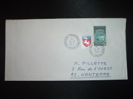 LETTRE TP OCEANEXPO 0,80 + BLASON ST LO 0,20 OBL.5-7-1972 PARIS BUREAUX TEMPORAIRES - Tarifas Postales