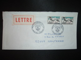 LETTRE TP CIGOGNE D'ALSACE 0,60 X2 OBL.1 VI 1973 PARIS CEDEX 09 SERVICE PHILATELIQUE DES PTT - Posttarife