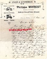 23- DUN LE PALLETEAU-RARE LETTRE MANUSCRITE SIGNEE PHILIPPE MAREST- CYCLES AUTOMOBILES-VELO-CYCLISME-BICYCLETTES-1906 - Transporte