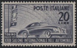 1950 Francobolli Repubblica Salone Automobile Torino 20 L. MNH - 1946-60: Nuovi
