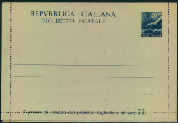 1945, Card Letter 20 Lire Olive Tree Unused. Biglietto Postale - Altri & Non Classificati