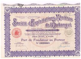 Action Ancienne - Sté D'Exploitations Minières De L' Oubangui - Titre De 1928 - N° 016279 - Afrique