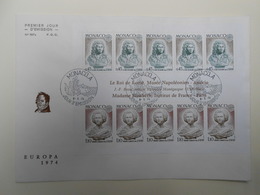 EUROPA CEPT FDC Collection: 1974. Monaco Nice Sheet - 1974