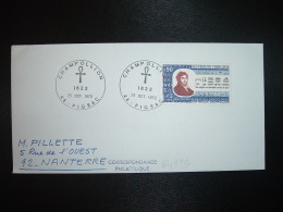 LETTRE TP JEAN-FRANCOIS CHAMPOLLION 0,90 OBL.25 OCT. 1972 46 FIGEAC - Egiptología