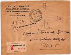 Lettre De TANANARIVE Pour La France , Avec Marques Postales,  1945 - Lettres & Documents