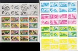 Guinea Equat. 1976, Motorcycling Champions, 7 Colour Proof, - Motorbikes