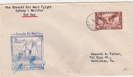 Special Air Mail Flight Sydney-Halifax (br2836) - Storia Postale