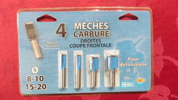 Outil  à Bois :4 Mèches Neuves  Carbure Droites Coupe Frontale Pour Défonceuse - Outils Anciens