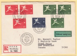 Beautiful Register Cover Of Football World Cup Sweden 1958. First Day Of Issue Soccer Stamps. Rimet Cup. - 1958 – Zweden