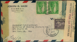 1944, Airmail Sent From PORT-AU-PRINCE To New York. Twice Censored In Haiti And USA. - Haïti