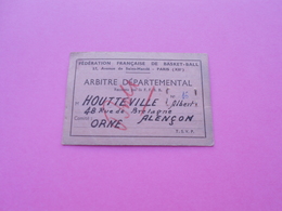 Carte  D'Arbitre   Federation  Française De Basket Ball  Arbitre Departemental  Orne - Autres & Non Classés