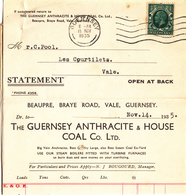 Guernsey - Folded Invoice/Statement Dated Nov. 1935 - Royaume-Uni