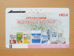 Japon Japan Free Front Bar, Balken Phonecard  / 110-6837 / Meiji - Food - Alimentation