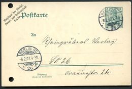 DR P73  Postkarte Berlin ZUDRUCK. Magistrat  Wz. 6III  1907 - Tarjetas