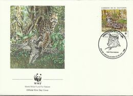 El Salvador,1988 WWF ,Ocelote,souvenir Cover - Gebruikt