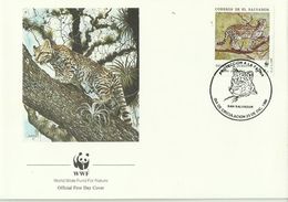 El Salvador,1988 WWF ,Tiger Ocelote,souvenir Cover - Usati