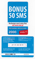 VINI - Recharge De 2000 FCFP - "Bonus 50 SMS" / Bleue / Cartonnée - 02 / 2016 - Luxe - Französisch-Polynesien