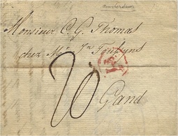 1800- Letter From AMSTERDAM To Gand  - Red H   -rating 20 - ...-1852 Prephilately