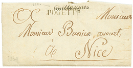 13 1839 Cachet Rare (type Cursive) GUILLAUMES + POGETTO Sur Lettre Avec Texte Pour NICE. TTB. - Other & Unclassified