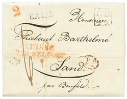 50 1832 Rare Cachet SUISSE PAR BELFORT En Rouge + LB/4K + BASEL Sur Lettre Avec Texte Pour BENFELD. TB. - Sonstige & Ohne Zuordnung