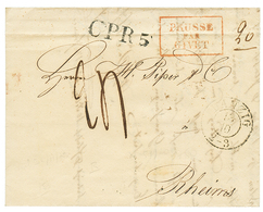 51 1840 PRUSSE PAR GIVET Rouge (type Trés Rare) Noël N°206 Sur Lettre De DANZIG Pour REIMS. Superbe. - Other & Unclassified