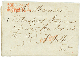 82 1813 PORT-PAYE/ HOLLANDE/ TROUPES Fcaises Rouge Sur Lettre Avec Texte(superbe Vignette Illustrée GOUDA" De GOUDA Pour - Other & Unclassified