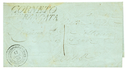 83 1850 CORPS EXPEDITIONNAIRE D' ITALIE 2e DIVISION + Taxe 1 + CORNETO/AFFRANCATA Sur Lettre Pour ROMA. Association Exce - Autres & Non Classés