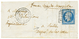 97 1860 20c(n°14) Pd Obl. Grille + CORPS EXPEDITIONNAIRE D'ITALIE 2 DIVISION Sur Lettre Avec Texte Pour BASTIA (CORSE).  - Autres & Non Classés