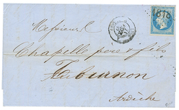 148 1862 20c(n°14) TTB Margé Obl. Cachet D' Essai 1818 Baton Sur Lettre De LYON. Cote 850€. Signé CALVES. Superbe. - Autres & Non Classés