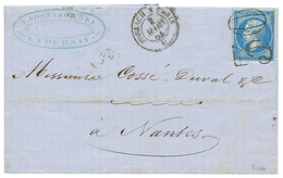 159 1864 20c(n°22) Obl. Cachet TAXE 30 + Ambulant FORBACH A PARIS Sur Lettre D' EPERNAY. RARE. TTB. - 1862 Napoléon III.