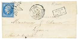 171 1864 20c(n°22) Obl. ETOILE 11 + PARIS R. DE L'ECHELLE + APRES LE DEPART Sur Lettre Pour LYON. Rare. Indice. TTB. - 1862 Napoléon III