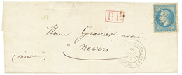 179 "AFFRANCHISSEMENT En NUMERAIRE De SEPTEMBRE 1871" : 20c(n°29) Obl. GC + T.17 ST PIERRE-LE-MOUTIER + P.P Rouge (paiem - 1862 Napoléon III