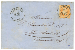 180 1872 40c EMPIRE(n°31) Pd Obl. Bureau De PASSE 1307 + Convoyeur VONJAUCOURT/M.DIJ Sur Lettre Avec Texte De FESCHES Po - 1862 Napoléon III