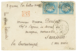 186 "BALLON MONTE Pour SAMSOUN" : 1870 Paire 20c(n°29) Obl. Etoile + PARIS 24 Oct 70 + "3 Gramme - Par BALLON MONTE" Man - Altri & Non Classificati