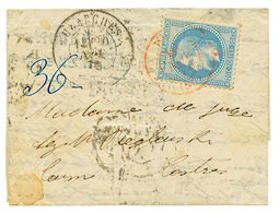 191 1870 20c(n°29) Obl. PARIS SC 16 Nov 70 Rouge + Cachet De Passage LUZARCHES 20 Nov 70 (cote +875€) Sur Lettre Avec Te - Altri & Non Classificati