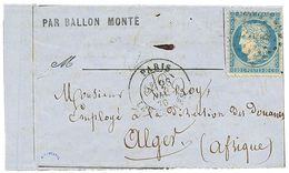 193 "BALLON-MONTE Pour L' ALGERIE" : 20c(n°37) Obl. GC + PARIS LES TERNES 23 Dec 70 Sur Lettre Avec Texte Pour ALGER, AF - Other & Unclassified