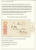 197 CACHET De CENSURE Allemand : 1871 SUISSE Entier 5c + 10c(x2) Obl. ZOFINGEN Pour STRASBOURG (ALSACE). Verso, Cachet B - Sonstige & Ohne Zuordnung