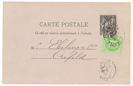 234 1878 Entier 10c SAGE + 5c CERES Obl. PARIS DEPART Pour CREFELD(ALLEMAGNE). TTB. - 1876-1878 Sage (Typ I)