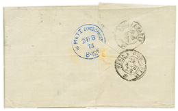 255 1873 Cachet Bleu IN METZ EINGEGANGEN (verso) + 40c SIEGE (n°38) + 80c CERES Obl. GC 6315 Sur Lettre (Triple Port) De - Sonstige & Ohne Zuordnung