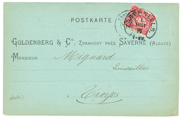 256 1876 ALLEMAGNE 10pfe Obl. ZABERN I.ELS. Sur CARTE PRIVEE "GOLDENBERG SAVERNE". Signé WIEGAND BPP. TB. - Andere & Zonder Classificatie