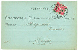 256 1876 ALLEMAGNE 10pfe Obl. ZABERN I.ELS. Sur CARTE PRIVEE "GOLDENBERG SAVERNE". Signé WIEGAND BPP. TB. - Sonstige & Ohne Zuordnung