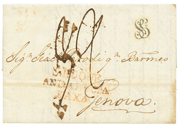 258 PURIFIE : 1819 Marque De Purification SS Sur Lettre Avec Texte De GIBRALTAR Pour GENOVA(ITALIE). TTB. - Used Stamps