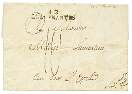 264 "LES SAINTES" : 1808 Cachet Rare 42 COL. PAR NANTES Sur Lettre Des SAINTES Avec Entête Imprimée "COLONEL COMMANDANT  - Used Stamps