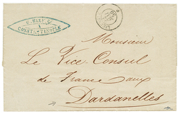 274 1856 LYGURGUE 22 Mai 56 Sur Lettre En Franchise (rare) Avec Texte De CONSTANTINOPLE Pour Le CONSUL DE FRANCE Aux DAR - Gebraucht