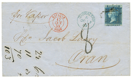 277 1859 GB 2p Obl. A26 + GIBRALTAR + ESPAGNE ORAN Rouge + Taxe 8 Sur Lettre Pour ORAN ALGERIE. TTB. - Used Stamps