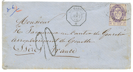 292 1866 10c + Cachet Consulaire STE MARTHE + Taxe 20 Sur Enveloppe Pour La FRANCE. RARE. TB. - Gebraucht