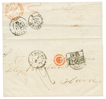 300 1874 GB/1F60 + FUNCHAL + Taxe 12 Sur Lettre Pour La FRANCE. Verso, SHIP LETTER LONDON. TTB. - Gebraucht