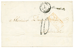 305 1852 Cursive ALEXANDRETTE + Taxe 10 + SMYRNE Sur Lettre Avec Texte D' ALEP Pour MARSEILLE. RARE. TB. - Andere & Zonder Classificatie